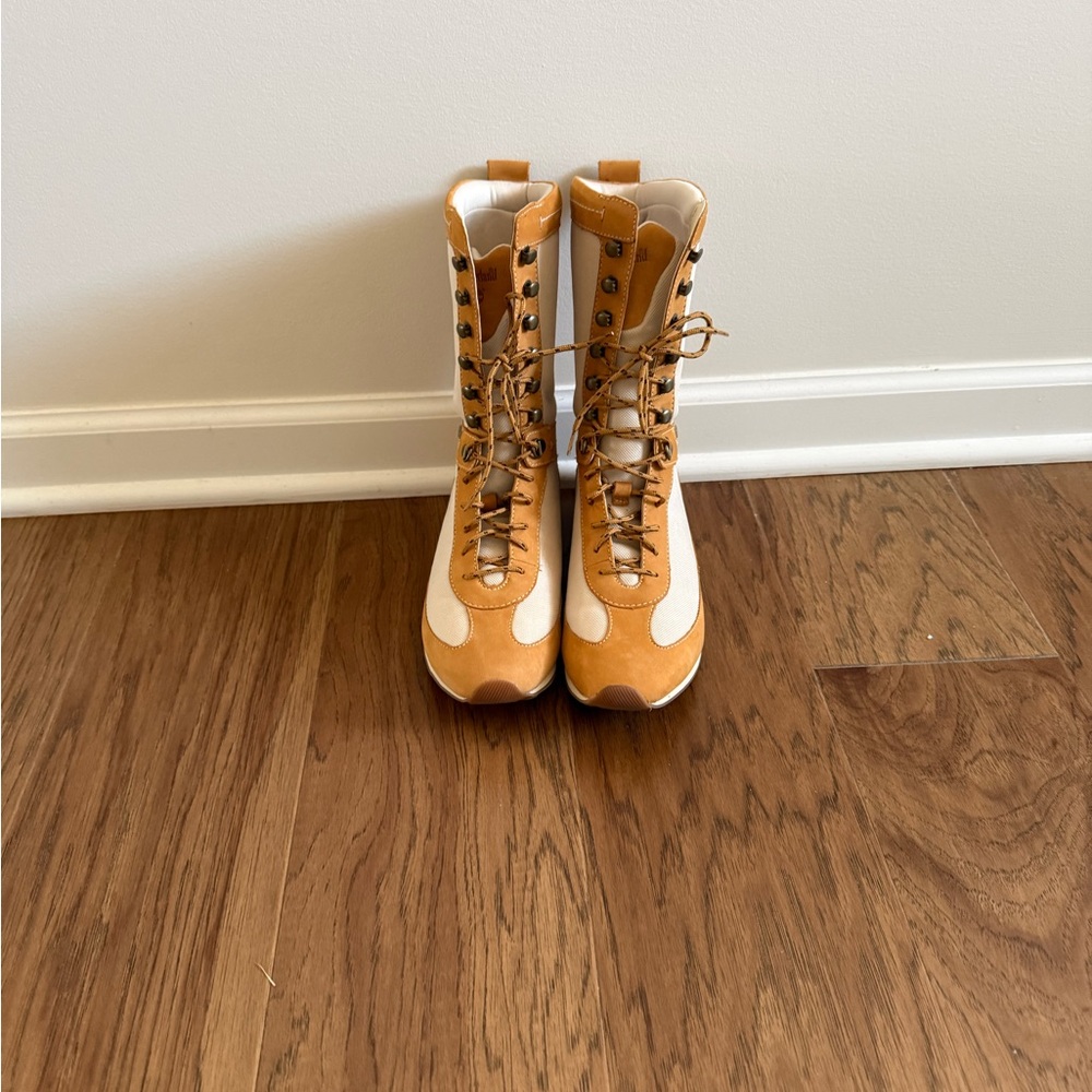 Tan and Cream Women's Boots
